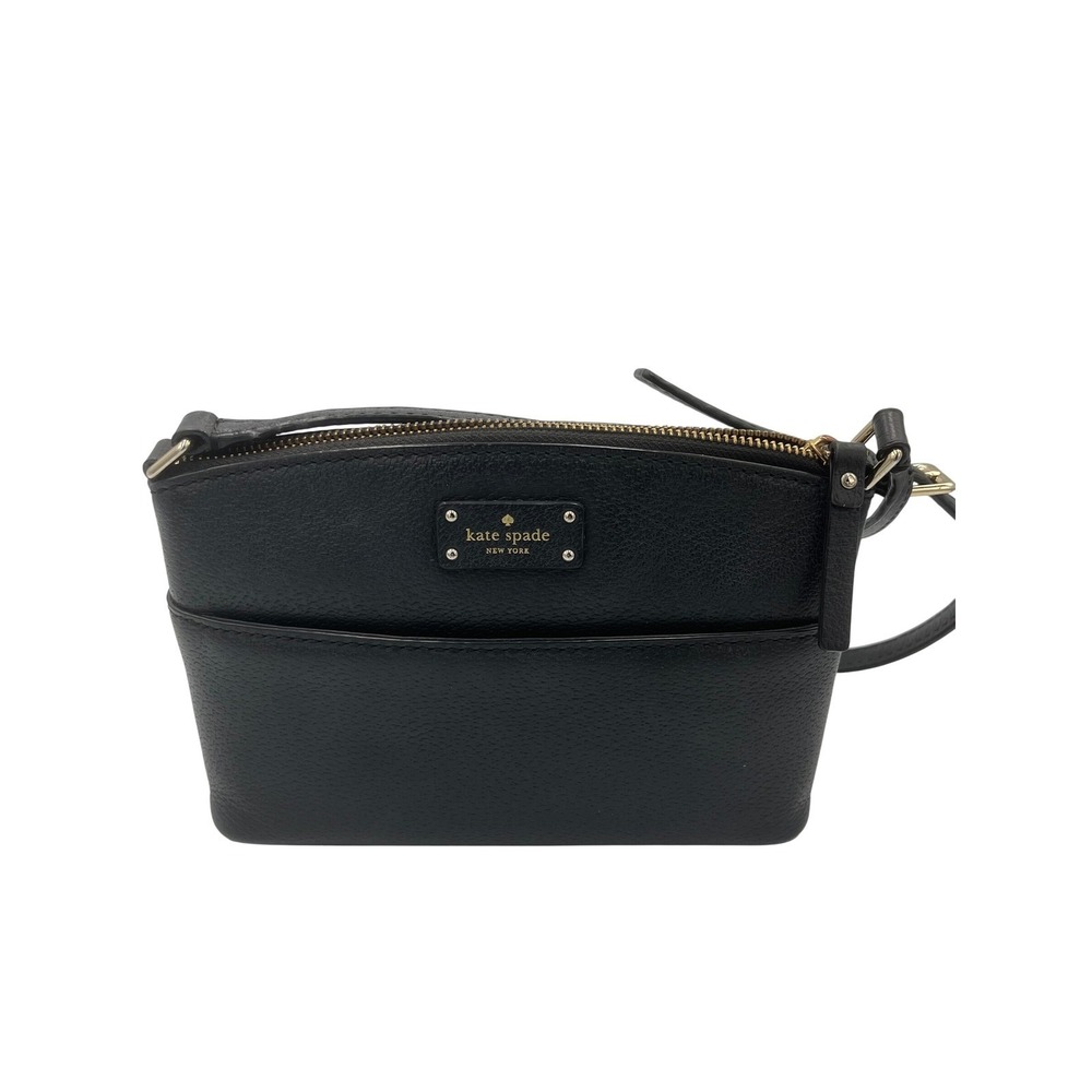 Kate Spade New York Black Pebbled Leather Crossbody Bag Gold Hardware 9SWQFS